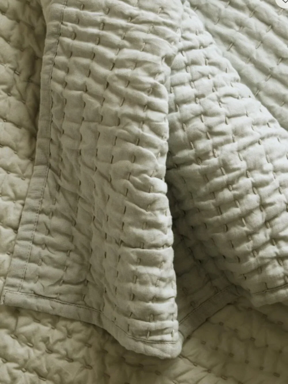 NIB Quince European Linen Cotton Stitch Quilt Set - Queen - Willowleaf